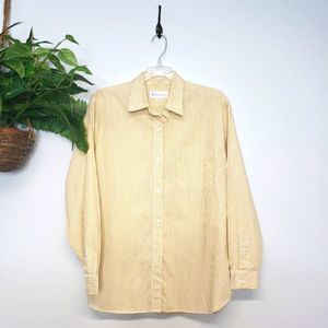 Vintage Burberrys Yellow Striped Button Down Shirt Size 12